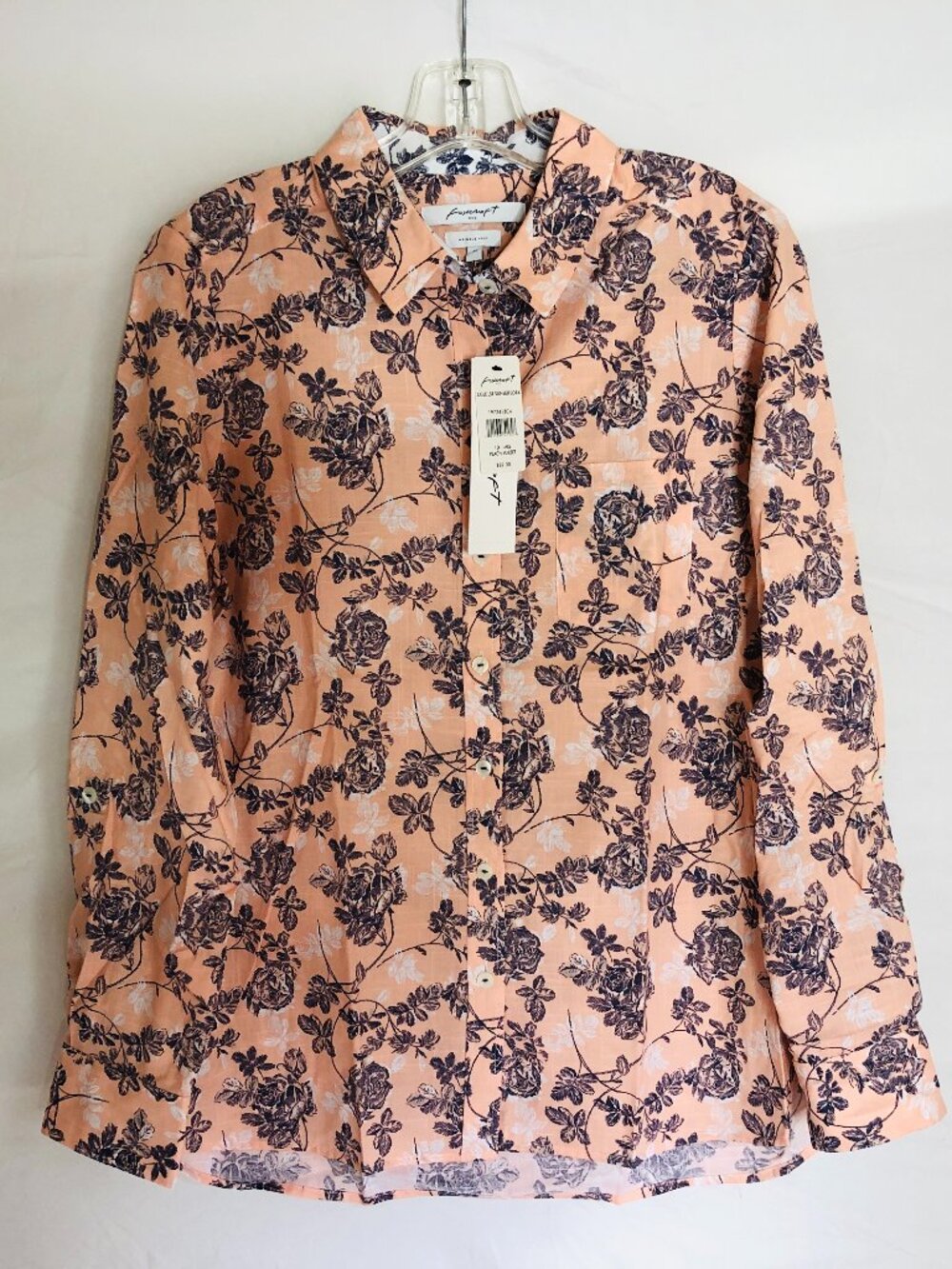 NEW Foxcroft Women's Size 10 Tropical Floral Button Up Blouse Top NWT